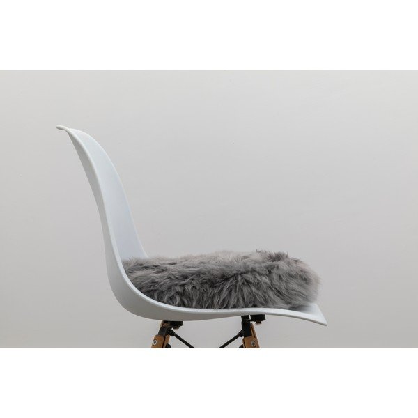 Sivý sedák z ovčej kožušiny Native Natural Round, ⌀ 40 cm-image-3