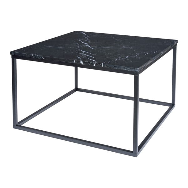 Čierny mramorový konferenčný stolík s čiernou podnožou RGE Accent, šírka 75 cm