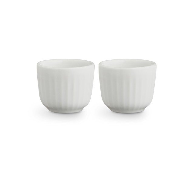 Súprava 2 bielych porcelánových misiek na vajíčka Kähler Design Hammershoi, ⌀ 8 cm