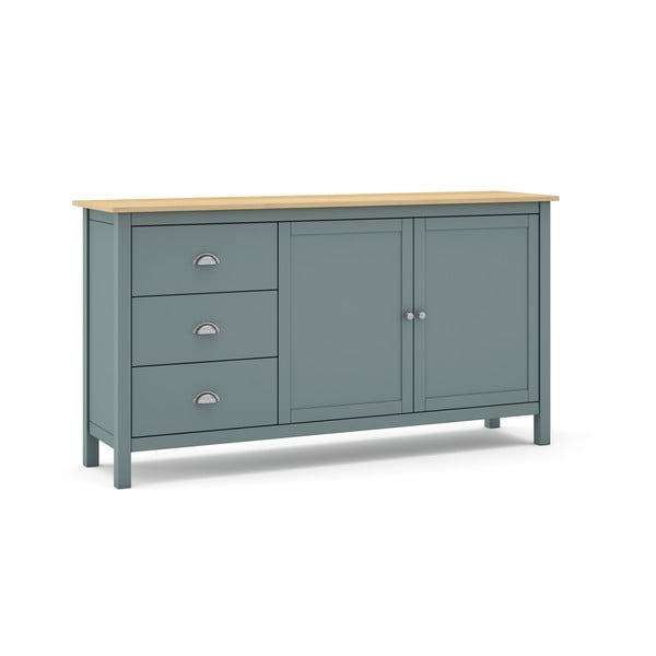 Komoda sivozelená z borovicového dreva 150x80x40 cm Misti – Marckeric-image-2