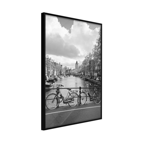 Plagát v ráme Artgeist Bicycles Against Canal, 20 x 30 cm