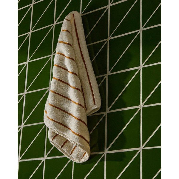 Oranžový/béžový froté bavlnený uterák 30x50 cm Dorane – Kave Home-image-2