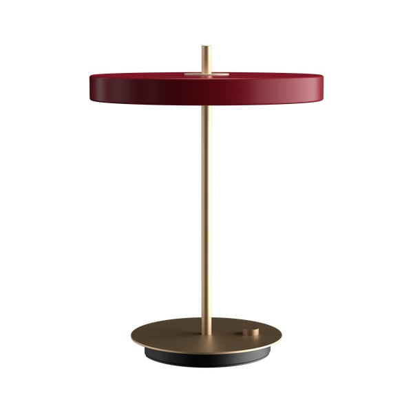 Vínovočervená LED stolová lampa so stmievačom s kovovým tienidlom (výška  41,5 cm) Asteria Table – UMAGE