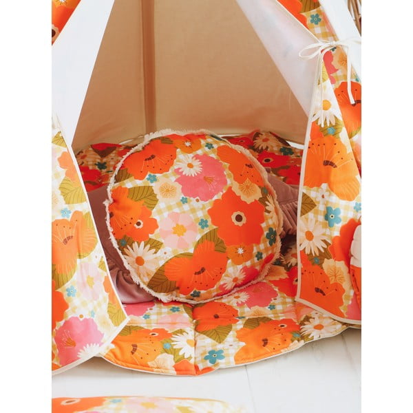 Oranžová detská hracia podložka Picnic with Flowers - Moi Mili-image-2