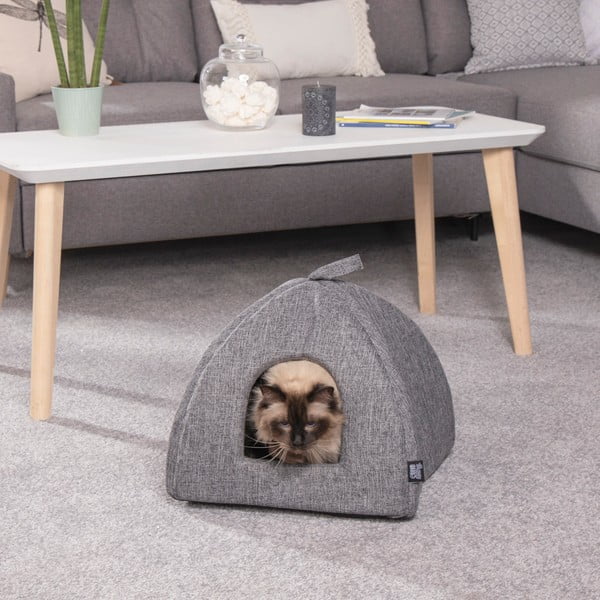 Sivý kukaň pre mačku 40x40 cm – Love Story-image-1