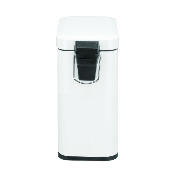 Biely kovový nášľapný odpadkový kôš iDesign, 5 l-image-4