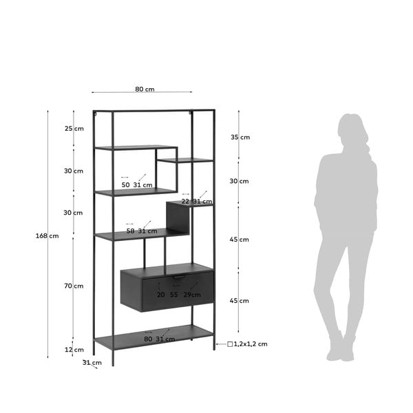 Čierna knižnica Kave Home Shantay-image-4