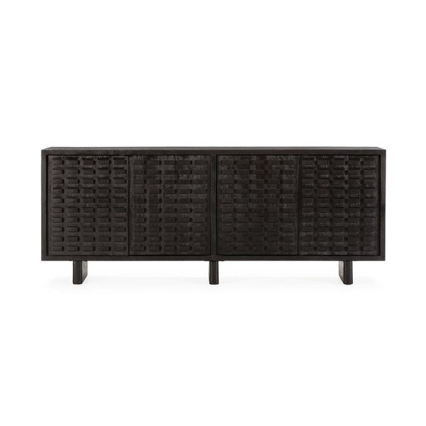 Čierna komoda z mangového dreva 200x80x40 cm Inaya – MOME