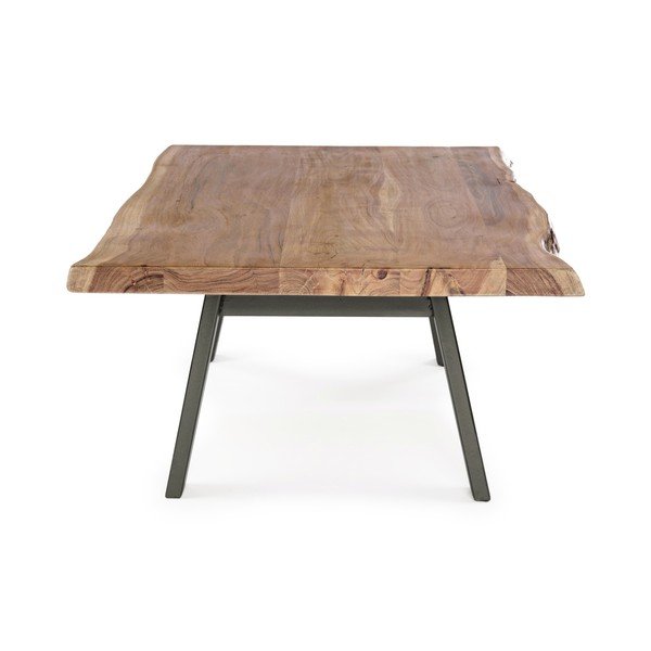 Čierny/v prírodnej farbe konferenčný stolík s doskou z akácie 65x115 cm Aron – Bizzotto-image-3