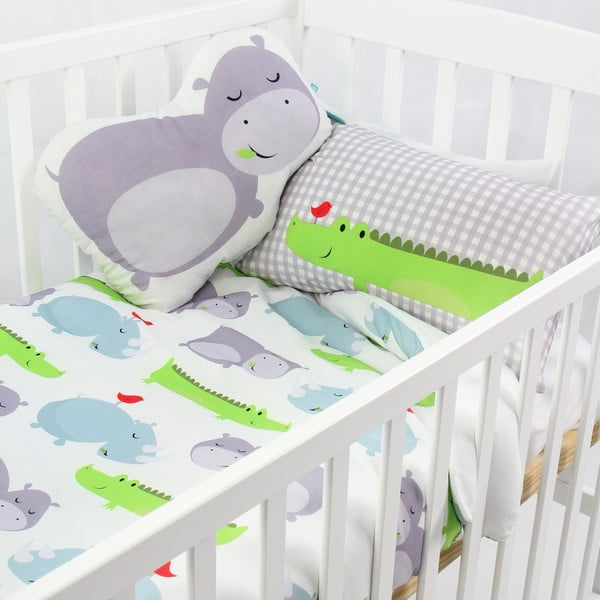 Detské bavlnené obliečky na paplón a vankúš Mr. Fox Hippo, 100 × 120 cm-image-2