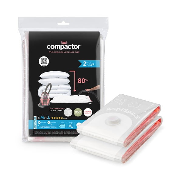 Vákuové vrecia v súprave 2 ks Premium Valve M/L – Compactor