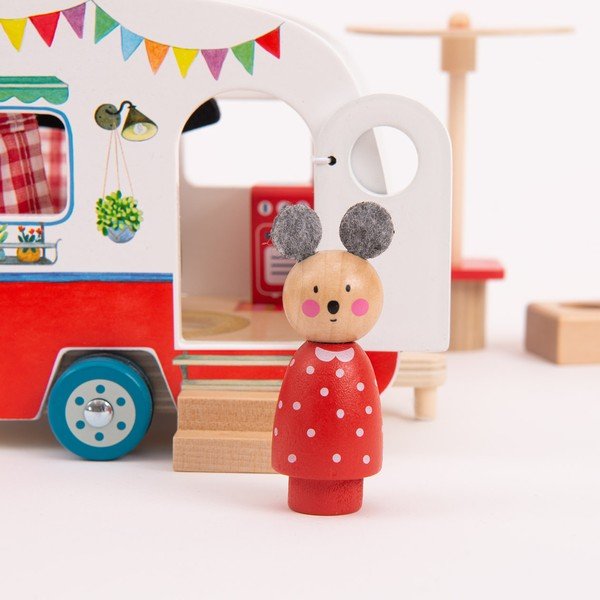Drevené autíčko La Grande Famille Caravan – Moulin Roty-image-1