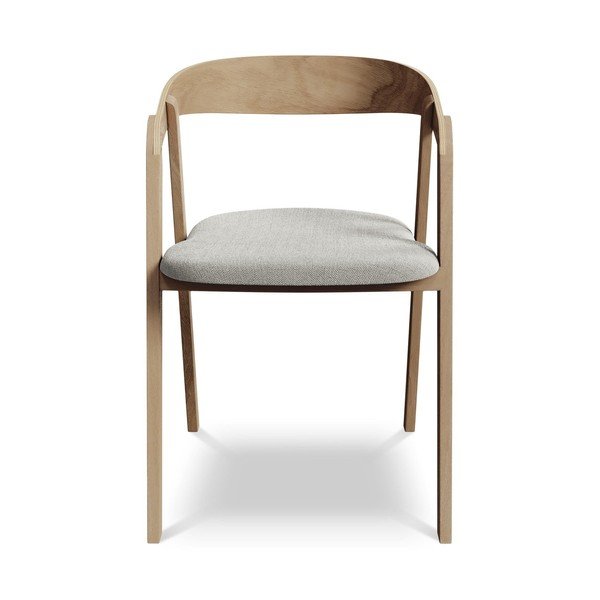 Svetlosivé jedálenské kreslo z masívneho dreva Erika – Makamii-image-1