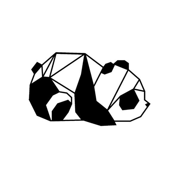 Čierna kovová nástenná dekorácia Panda, 55 × 33 cm-image-1