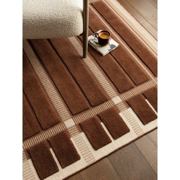 Hnedý/béžový ručne tkaný vlnený koberec 120x170 cm – Asiatic Carpets-image-2