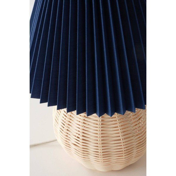 Modrá/v prírodnej farbe ratanová stolová lampa (výška  36 cm) Sisal – Jotex-image-3