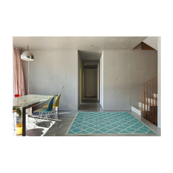 Tyrkysovomodrý vonkajší koberec Webtappeti Intreccio Turquoise, 160 x 230 cm-image-4