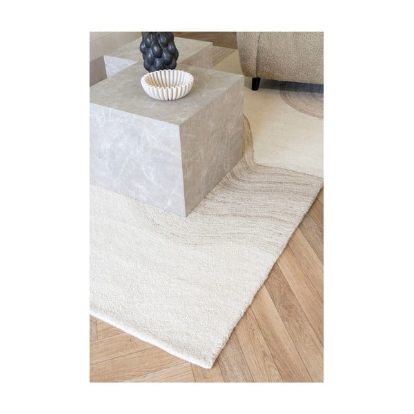 Krémový ručne tkaný vlnený koberec 160x230 cm Surat – House Nordic-image-4