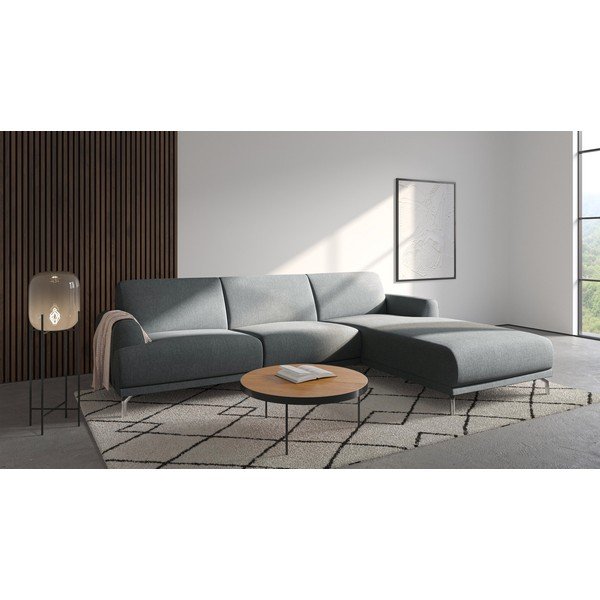 Svetlosivá rohová pohovka MESONICA Puzo, pravý roh-image-1