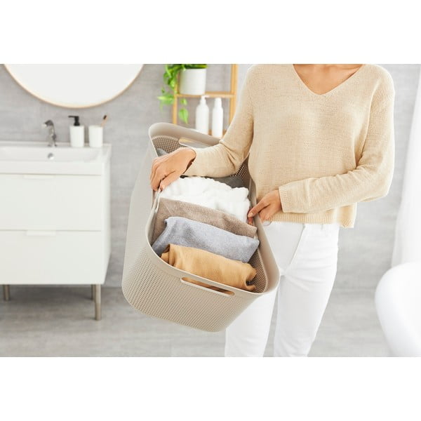 Béžový plastový kôš na bielizeň 41 l Brisen - Rotho-image-1