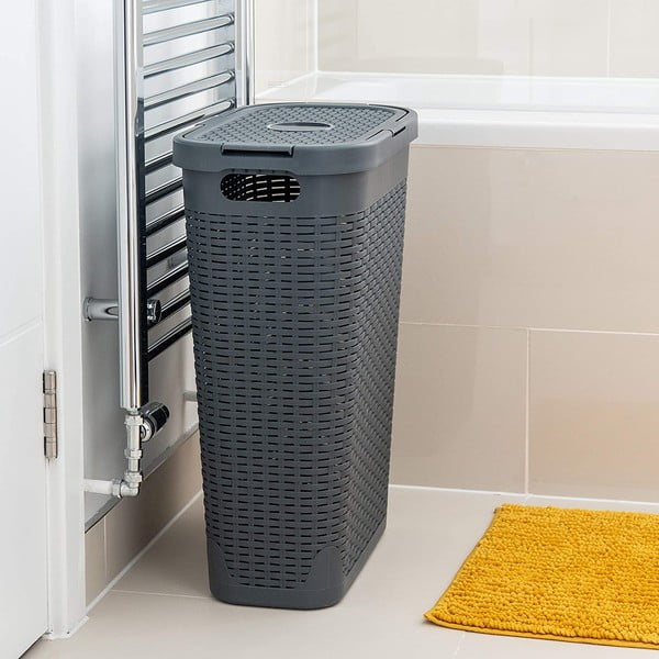 Kôš na bielizeň Addis Rattan Effect Slim Hamper, 40 l-image-2