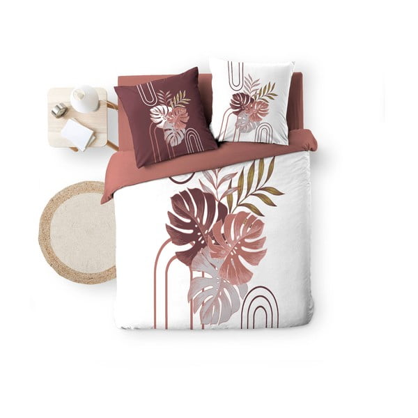 Biele/ružové bavlnené obliečky na dvojlôžko/predĺžené 240x220 cm Astria – douceur d'intérieur-image-4