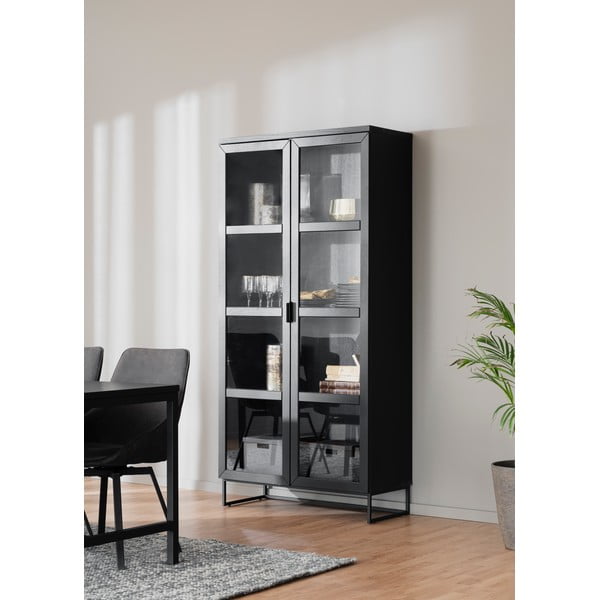 Vitrína z dubového dreva v prírodnej farbe 95x195 cm Everett - Rowico-image-4