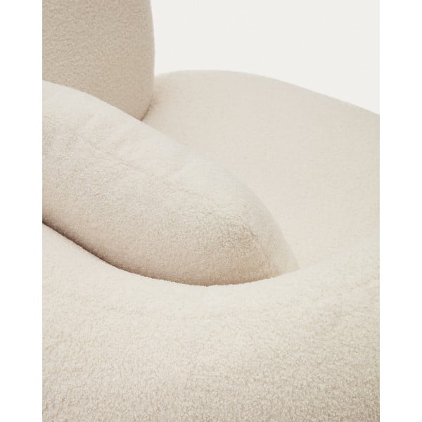 Krémové kreslo z textílie buklé Martina – Kave Home-image-4