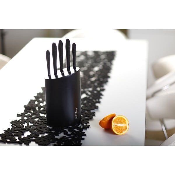 Čierny stojan s piatimi nožmi Vialli Design-image-2