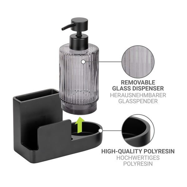 Čierny polyresinový stojan na umývacie prostriedky Pina – Wenko-image-3