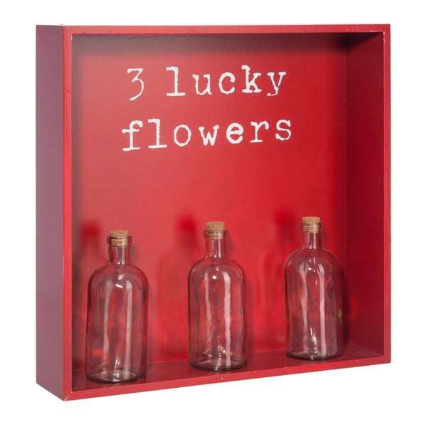 Závesná polica s 3 vázami na kvety Bottle