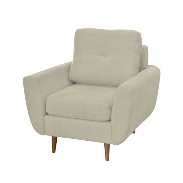 Krémové kreslo Mazzini Sofas Flower, svetlé nohy-image-1