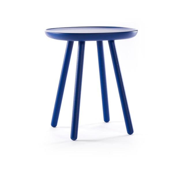 Modrý odkladací stolík z masívu EMKO Naïve, ø 45 cm