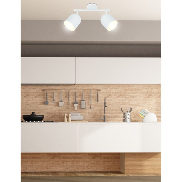 Biele stropné svietidlo s kovovým tienidlom 38x10 cm Azuro – Candellux Lighting-image-1