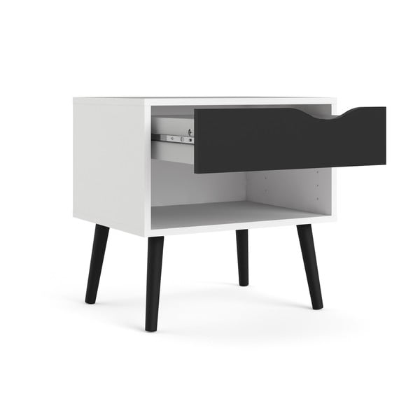 Čierno-biely nočný stolík Tvilum Oslo-image-4