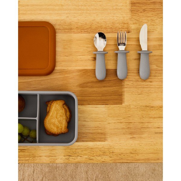 Modrý plastový/zo silikónu detský príbor 3 ks Lili – Kave Home-image-1