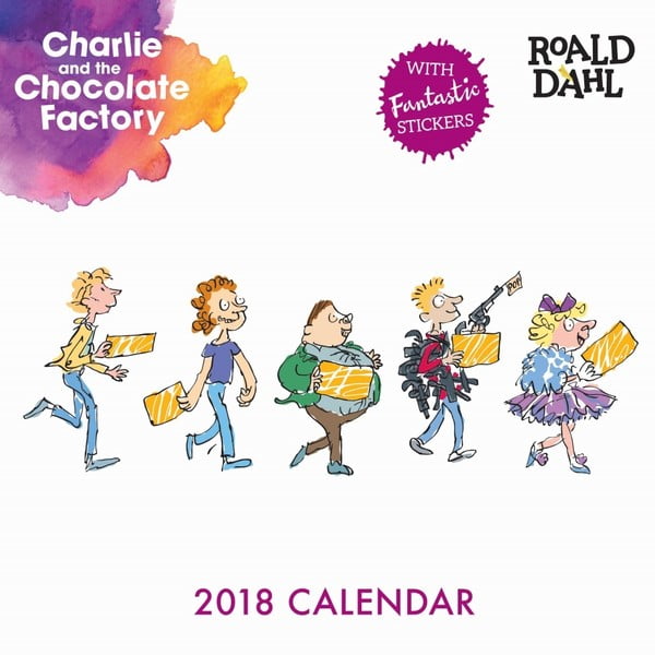 Nástenný kalendár na rok 2018 s lepiacimi papierikmi Portico Designs Roald Dahl 