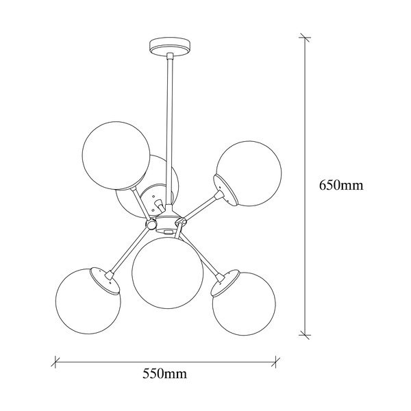 Závesné svietidlo v bielo-zlatej farbe so skleneným tienidlom ø 55 cm Gondol – Opviq lights-image-4