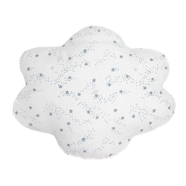 Biely vankúš s modrými hviezdičkami Art For Kids Cloud, 50 × 40 cm