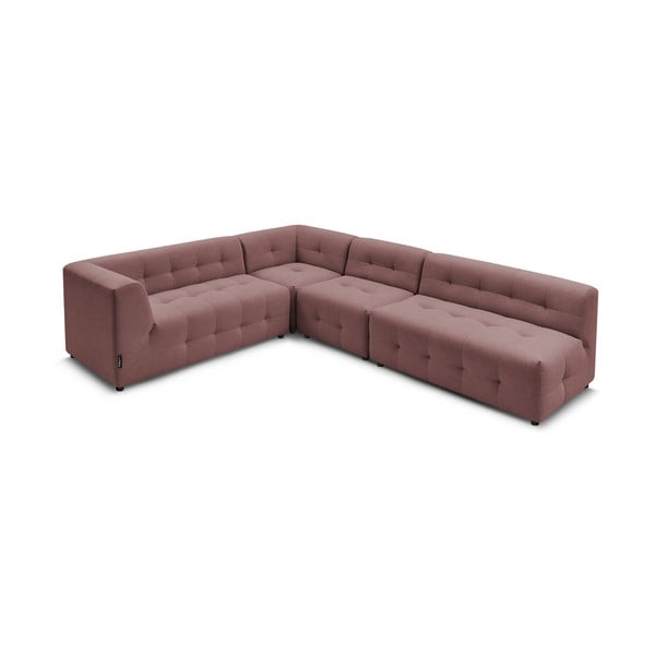 Tmavoružová rohová pohovka (ľavý roh) Kleber - Bobochic Paris-image-3