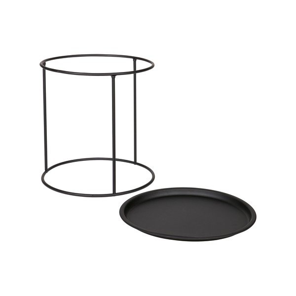 Čierny odkladací stolík WOOOD Ivar, ø 40 cm-image-2