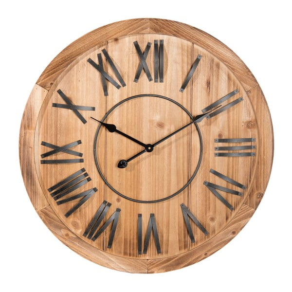 Nástenné hodiny z dreva a kovu Clayre & Eef