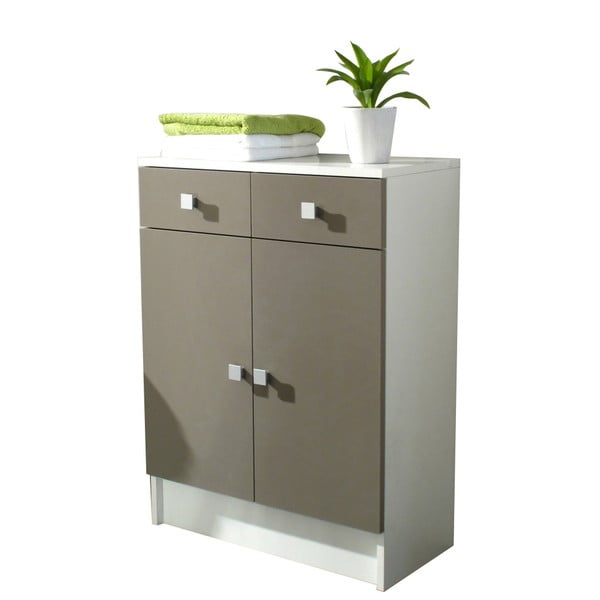 Sivo-hnedá kúpeľňová skrinka TemaHome Combi, šírka 60 cm