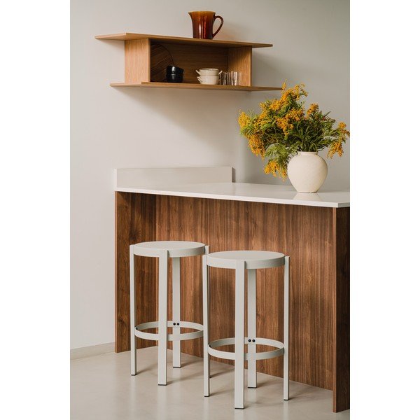 Svetlosivá oceľová barová stolička (výška sedadla 65 cm) Doon – noo.ma-image-1