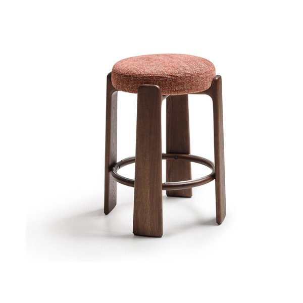 Barová stolička z jaseňového dreva v terakotovej farbe/v tmavo prírodnej farbe (výška sedadla 65 cm) Granite – Kave Home