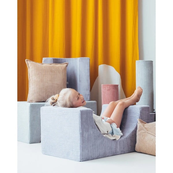 Svetlohnedý menčestrový detský pohovkový vankúš Block – Wigiwama-image-1