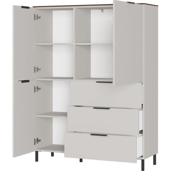 Svetlosivá vysoká komoda v dekore orecha 109x146 cm California - Germania-image-2