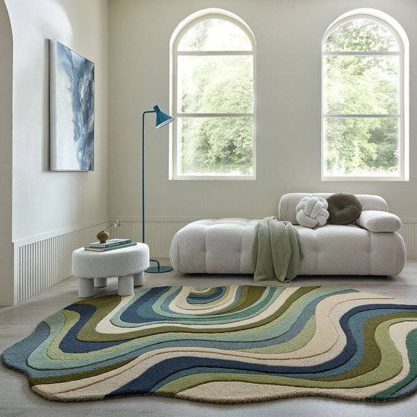 Zelený ručne tkaný vlnený koberec 200x290 cm Envy Wool – Flair Rugs-image-1