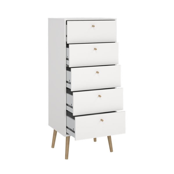 Biela vysoká komoda 50x120 cm Bodo – Tvilum-image-3