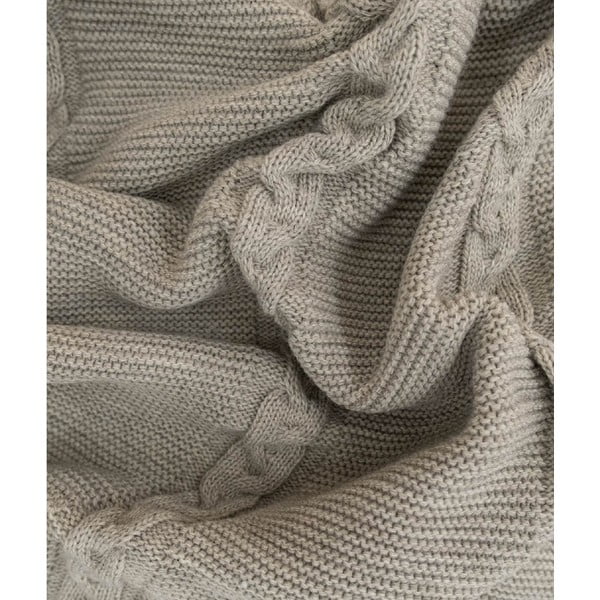 Béžový pléd 200x220 cm Trenza – Oyo Concept-image-1